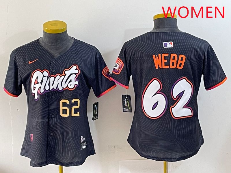 Women San Francisco Giants #62 Webb Black Joint Name Nike 2025 MLB Jersey style 5
